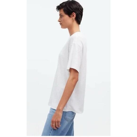 Madewell Linen-Blend Crewneck Oversized Tee XS - Picture 3 of 6